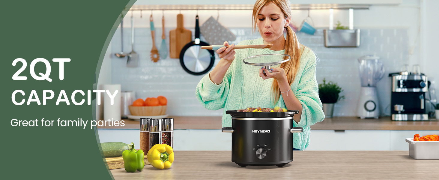 2 QT Small Slow Cooker