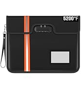 5200°F Fireproof Document Bag with Lock, 9 Layer Aluminum Foil Heat insulation, 13"x10" Waterproo...