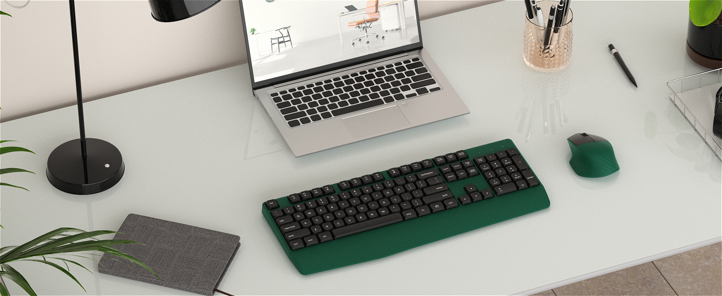 green wireless keyboard