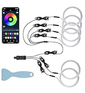 LivTee Smart LED Car Lights Interior with USB Port, LED Strip Fiber Optic Ambient Lighting Car, W...