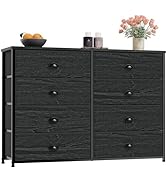 Furnulem 8 Drawer Dresser for Bedroom, TV Stand with Fabric Bins for 50'' TV, Large Chest of Draw...