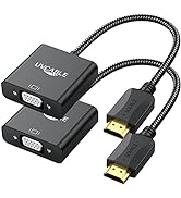 HDMI to VGA Adapter 2-Pack, HDMI to VGA Adapter Male to Female Cable 1080P for Desktop, Laptop, P...