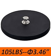 MUTUACTOR Strong Magnets Heavy Duty,1/4-20 Female Threaded Stud Rubber Coated Magnet Base,D3.46” ...
