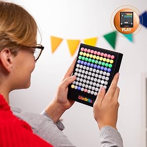 lifestyle kid playing with lite brite touch