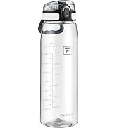 Fanhaw 32 oz Tritan Water Bottle with Chug Lid - Clear, BPA-Free, Lightweight, Wide Mouth, Leak-P...