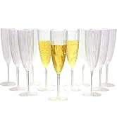 Lillian Tablesettings Premium Champagne Flutes 6 oz. Clear Hard Plastic 1-Piece Disposable Glasse...