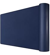 Leather Desk Mat for Desktop, Vegan Leather Large Desk Pad, 31.5" x 15.75" Waterproof Non-Slip Ke...