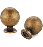 Ravinte Decor 12 Pack Antique Brass Cabinet Knobs, Round Ball Drawer Knobs for Cabinets and Dress...