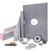 VEVOR Shower Curb Kit, 38"x60" Watertight Shower Curb Overlay with 4" ABS Central Bonding Flange,...