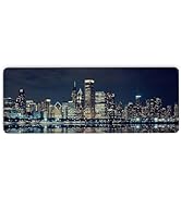 Gaming Desk Mat for Keyboard and Mouse, Chicago Mouse Pad for Desk, Extended Mousepad with Stitch...