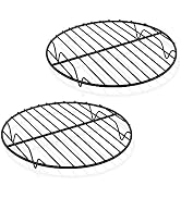 TeamFar Round Cooling Rack, 7.5’’ Small Baking Roasting Grilling Rack with Stainless Steel Core &amp;...