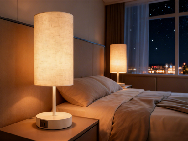 white bedisde table lamp for bedrooms