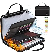 Tamfile Fireproof Accordion File Organizer with Handle, 13 Pocket Transparent Expanding File Fold...