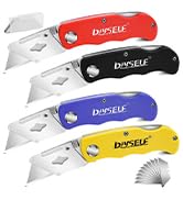 DIYSELF 4 Pack Box Cutters with 10 Blades, Razor Knife with Belt Clip, Quick Change Blades, Lock ...