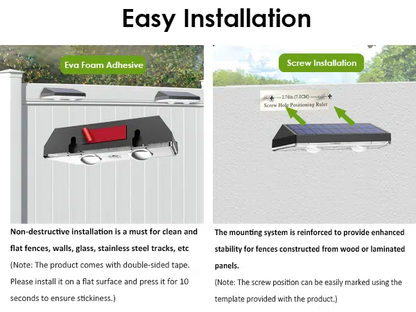 solar fence lights outdoor waterproof