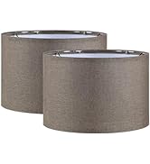 Aspen Creative 38303-2, K/D Hardback Drum Contemporary Collapsible Spider Shade, 12" Top x 12" Bo...