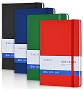 SUQJOY Lined Journal Notebooks, 4 Pack 160 Pages, 5.5x 8.2-Inch Journals for Women Men, Hardcover...