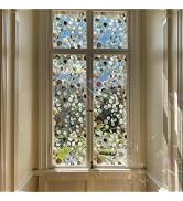 QUCHENG Suncatcher Static Window Film Glass Cling Watercolor Leaves Privacy Decal Living Room Sun...