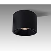 Marknice LED Dimmable Ceiling Spot Light Aluminum Black 4.72'' Cylinder Down Light Indoor Modern ...