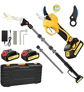 Electric Pruning Shears Cordless with 8FT Pole, Max Cutting Diameter 2 inch(50mm), 21V 2*2Ah, 100...
