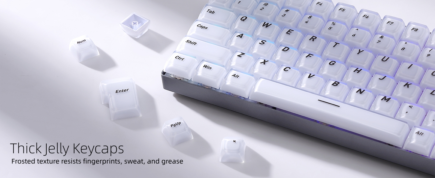 Womier Keycaps 75% Foundation Shine Through Keycaps for Mechanical Keyboards