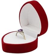 WisePoint Ring Box, Velvet Ring Storage Box Exquisite Ring Jewelry Box with Heart Shaped, Single-...