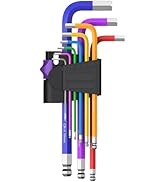 TOOGOND 9PCS Ball End Hex Key Set,Cr-V Metric Allen Key Set, Long Hex Key Set with Size Coding 1....