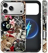 Magnetic Case for iPhone 17 Pro Case ,[Compatible with Magsafe],Cute Cheetah Leopard Print Silico...