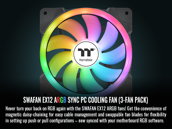 Thermaltake SWAFAN EX12 ARGB PC Cooling Fan (3-pack)