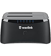 WAVLINK USB 3.0 to SATA Dual Bay External Hard Drive Docking Station for 2.5/3.5 Inch HDD/SSD wit...