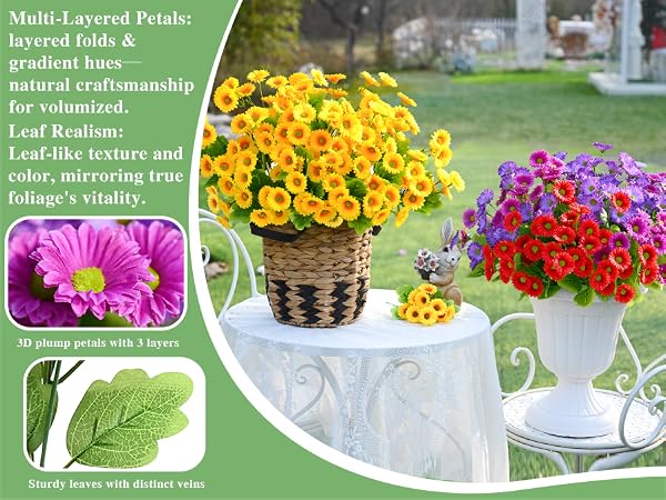 artificial flowers for outdoors