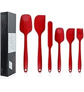 Shebaking Silicone Spatula, 6 pieces Heat Resistant Rubber Spatulas Set for Baking, Cooking and M...