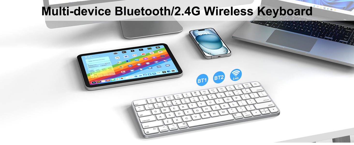 Multi-device Bluetooth/2.4G Wireless Keyboard