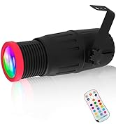 Pinspot Lights, AeeKoo Manual Focus Disco Ball Spotlight, 18W Dimmable LED Pinspot Light with Rem...