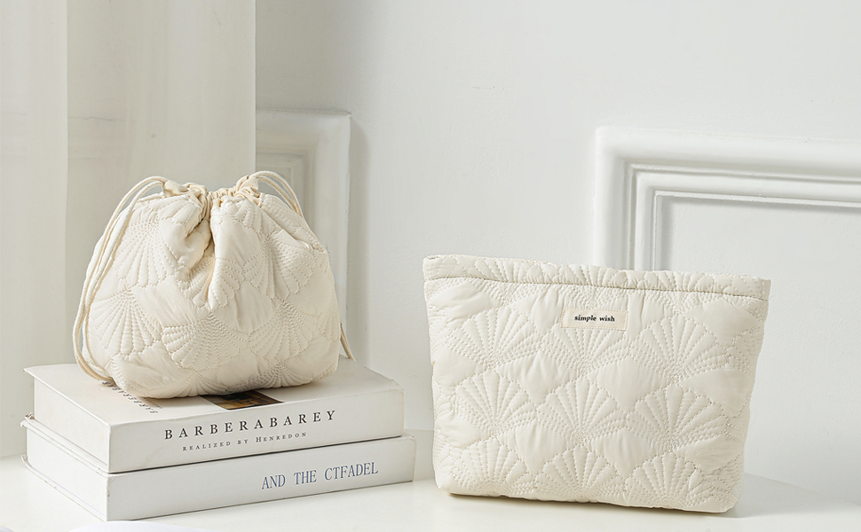 Quilted Cotton Coquette Makeup bag