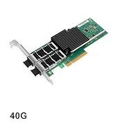 Vogzone 40G QSFP+ Network Card Dual Port Intel XL710 Chip PCI-E 3.0 X8 40 Gigabit Ethernet Server...