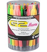 PILOT G2 Premium Refillable and Retractable Rolling Ball Gel Pens, Fine Point, Assorted Neon Colo...