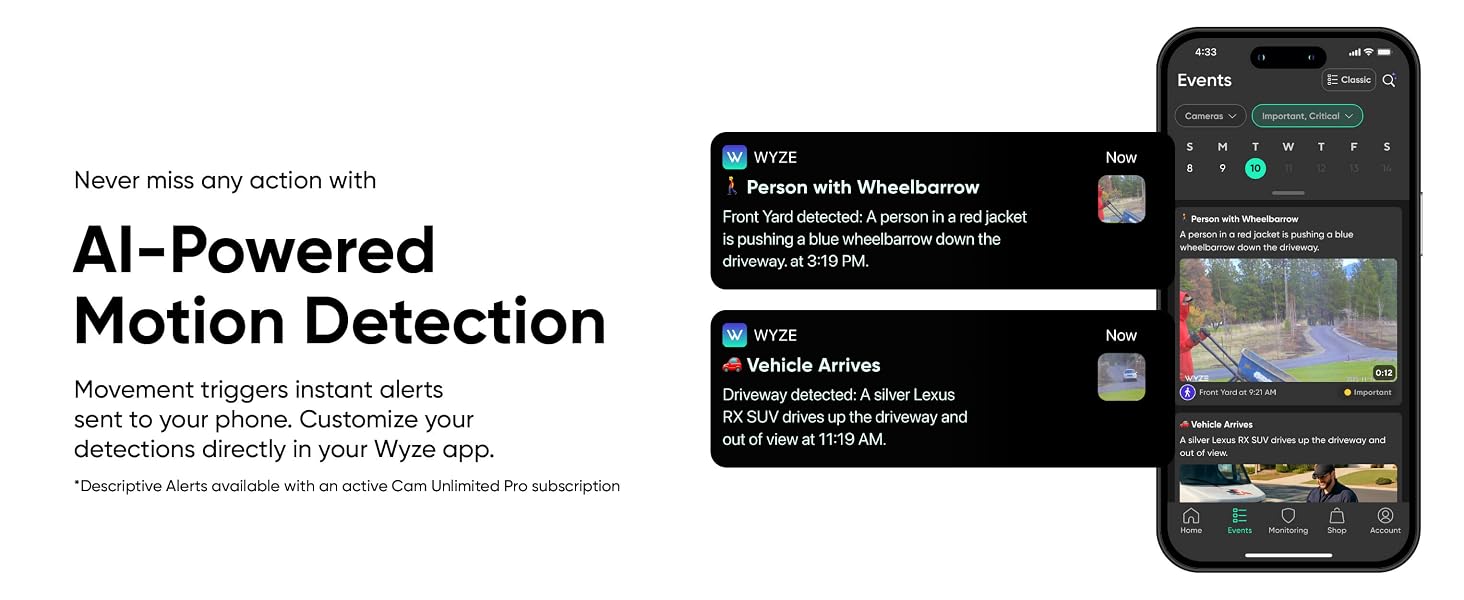 Wyze Window Cam Detections