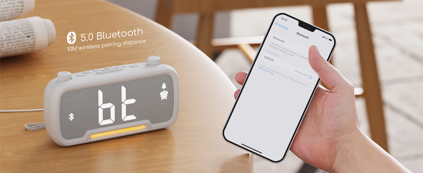 alarm clock with bluetooth speaker