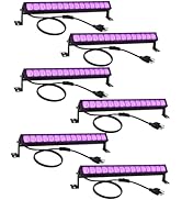 UV LED Black Light Bar, 24-inch, Purple Ultraviolet Effect, Wall-Mountable with Power Cord -6pack