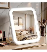 Bearolve Rechargeable Vanity Mirror with Lights, 10"×8" Makeup Mirror with Lights, 1500mAH Batter...