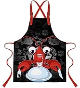 LshyMn Lobster Apron 33.4x27.5 Inches Cartoon Cute Animal Barbecue Delicious Pizza Pattern Printe...