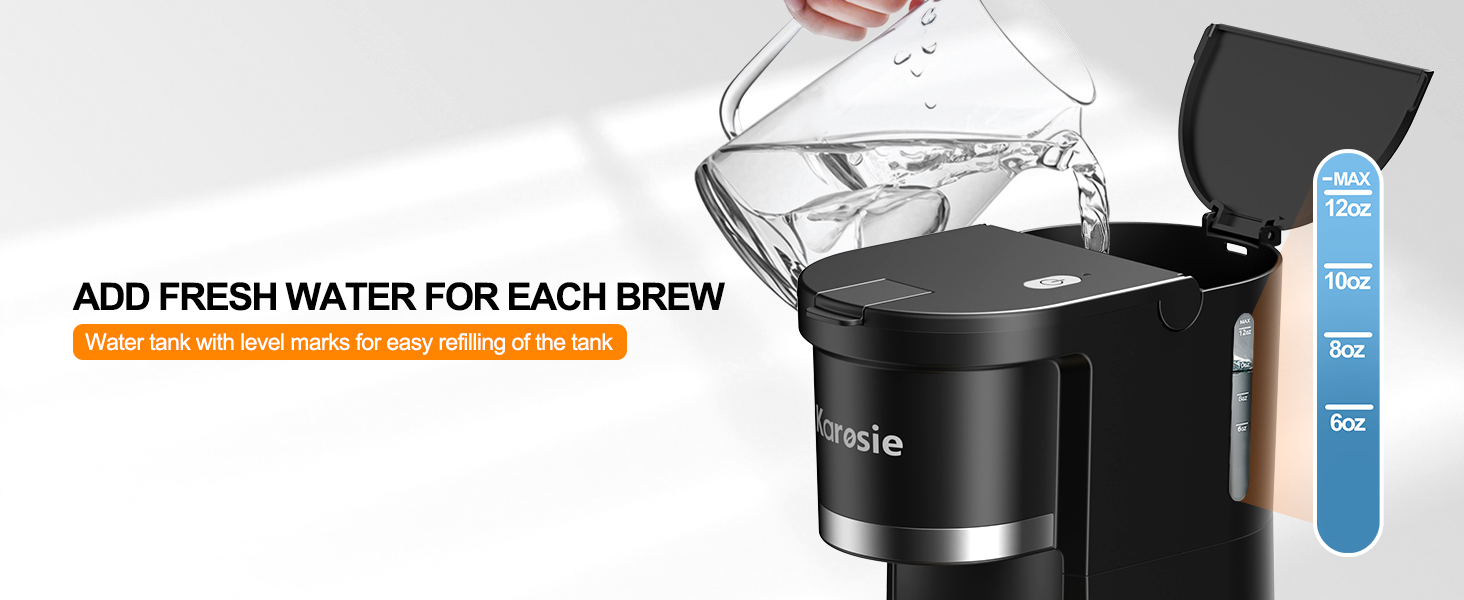 ADD FRESH WATER FOR EACH BREW