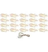 Respicefinem 20 Pieces Wood Bird Cutouts DIY 3D Hanging Decor Stereoscopic Unfinished Wood Slices...