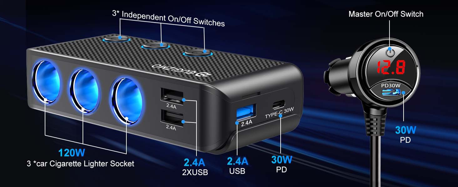 car cigarette lighter splitter