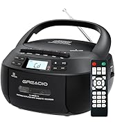 Greadio Boombox CD Player Cassette Player Combo, Boom Box Portable CD Players for Home with Bluet...
