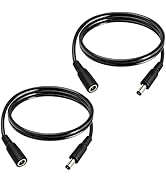 3.3FT 12V DC Power Extension Cable 5.5mmx2.5mm 18AWG Male to Female Extension Cable Barrel Connec...