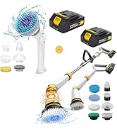 Qimedo Handheld Spin Scrubber &amp;1500 RPM High Power Electric Spin Scrubber with Two Batteries Q2 P...