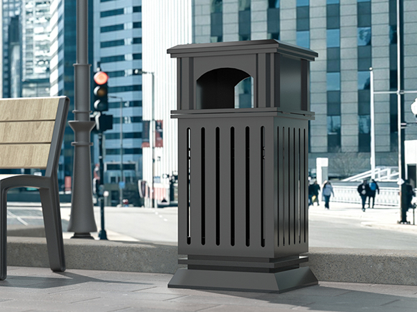 outdoor trash can