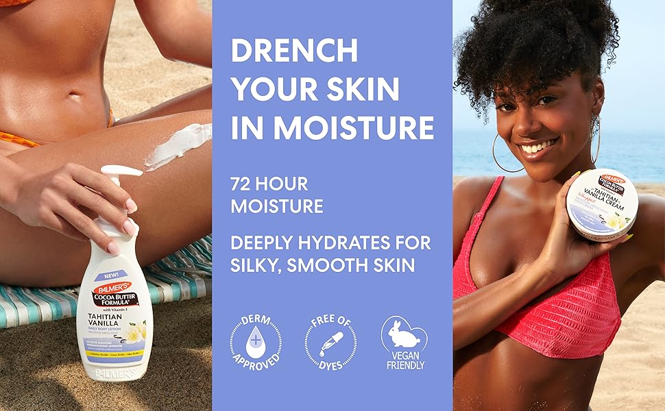 drench your skin in moisture with tahitian vanilla lotion and cream